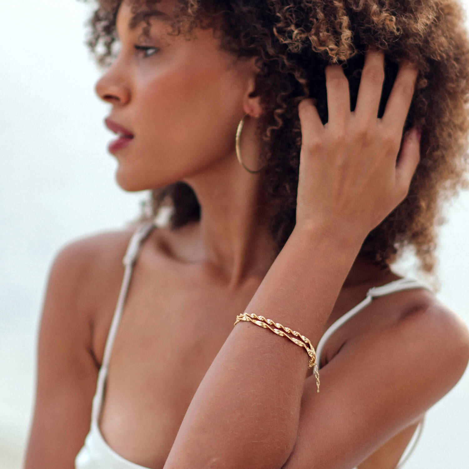 Fino Chain Bracelet Gold 7 inches with 2 inch extender - House Of Jedidiah